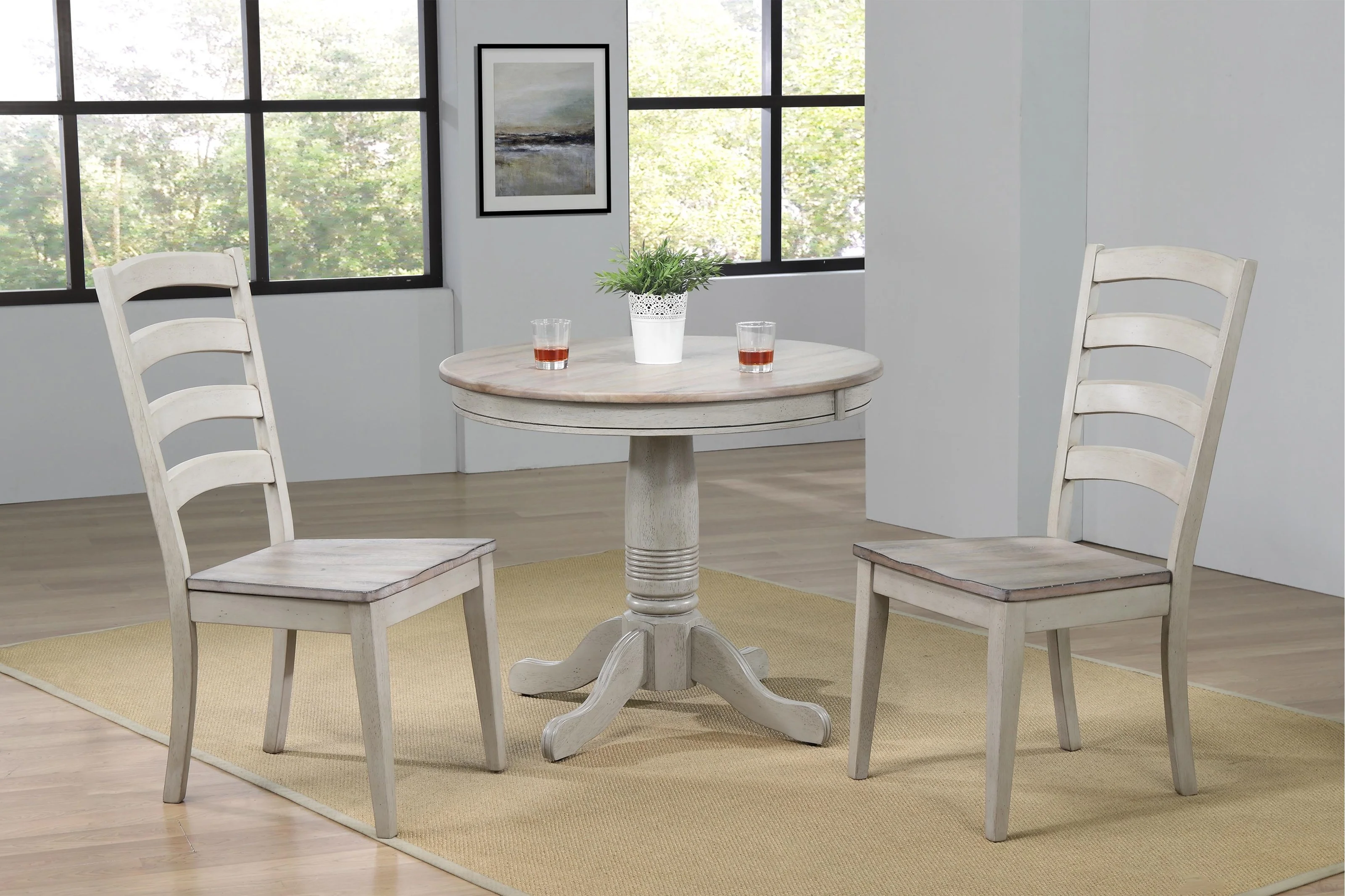 Winners Only Ridgewood DR23636+2XDR2450S 36" Round Table & 2 Chairs